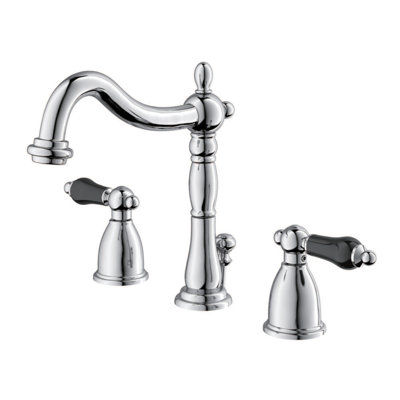 Robinet de salle de bain espacé à deux poignées à 3 poignées avec bonde escamotable Kingston Brass Duchess
