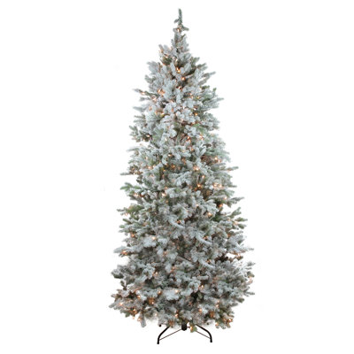 7.5' White/Green Spruce Artificial Christmas Tree with 500 Clear Lights