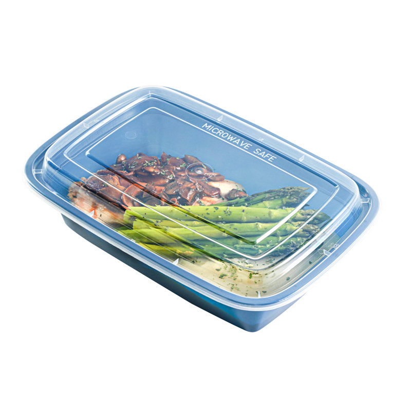 Restaurantware-Asporto 38 Ounce Take Out Containers, 100 Food Containers With Lids - Microwavable, Disposable, Midnight Blue Plastic To Go Boxes For Food, No BPA, For Take Out And Delivery
