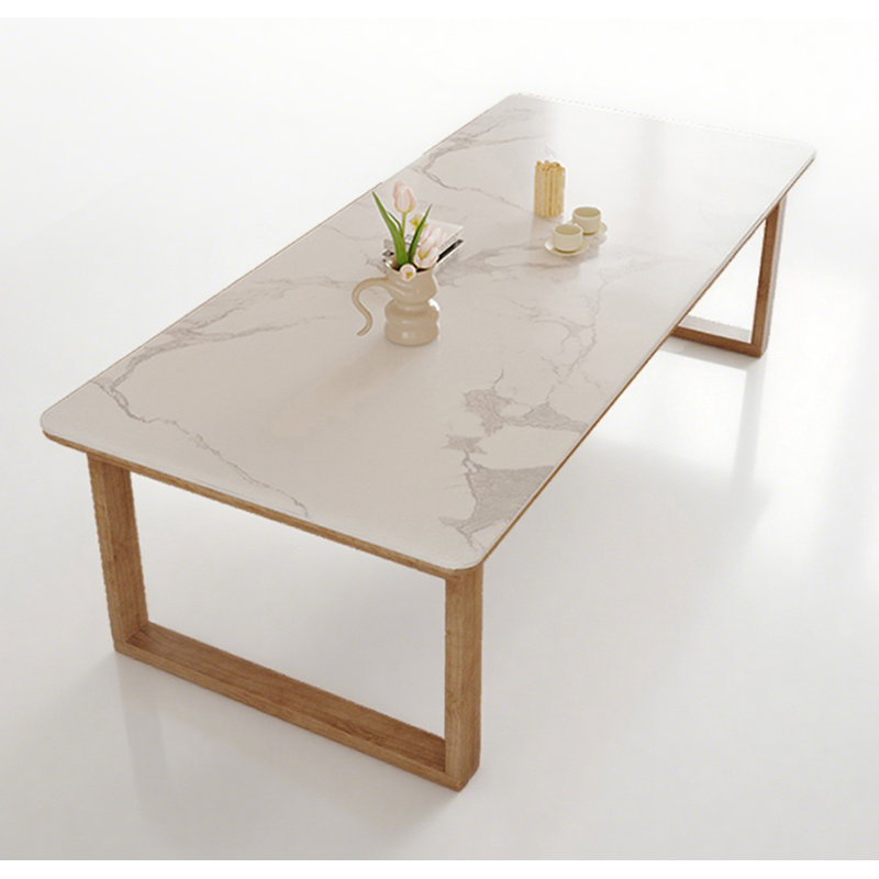 Bureau de table rectangulaire en pierre frittée, H 29,53 po x l 62,99 po x P 27,56 po