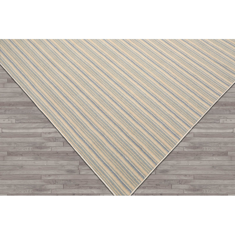 Tapis oriental multicolore tissé à la main à rayures contemporaines, Rectangle 12 pi x 15 pi