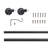 Eclipse Somerton 3/4" Industrial Pipe Blackout Wrap 66-120" Sliding Window Curtain Rod in Matte Black-86329028-86329029