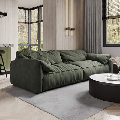 Green Polyester Modular Sofa cushion Loveseat