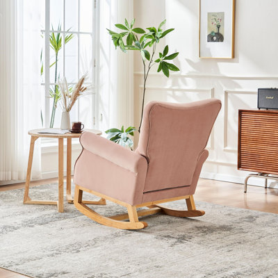 Velvet Fabric Rocking Chair