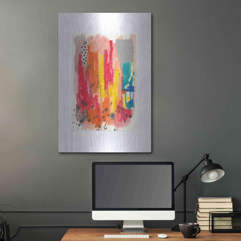Art mural en métal Orren Ellis 'Fire I par Courtney Prahl, H 36 po x l 24 po