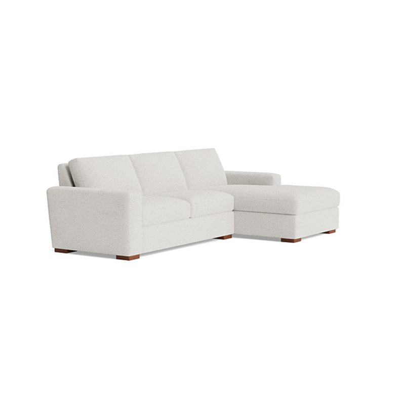 Couch Potato Chaise Sectional, Right Hand Facing, Performance Velvet - Ivy