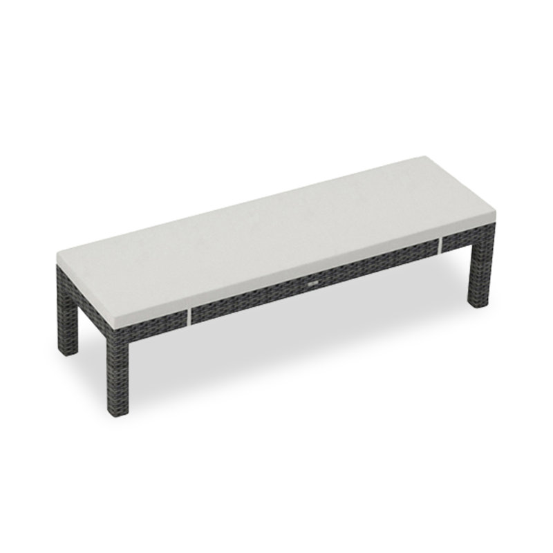 Banc de pique-nique en osier Suffern, Toile Sunbrella® naturel