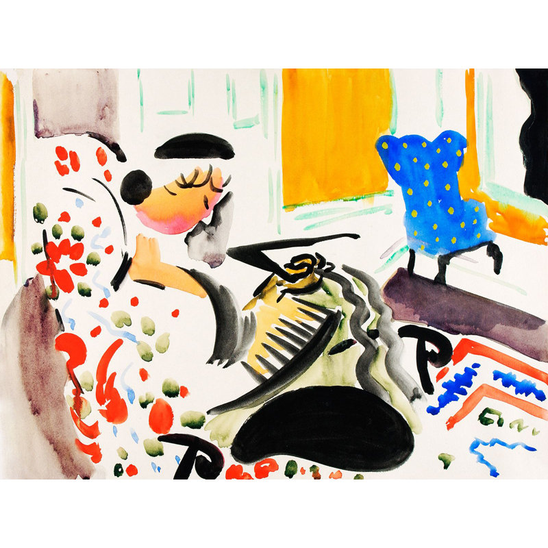 3AA6309 Calligraphic Interior by Henry Lyman Sayen - Wrapped Canvas Art Prints, 70cm H x 100cm W x 4cm D