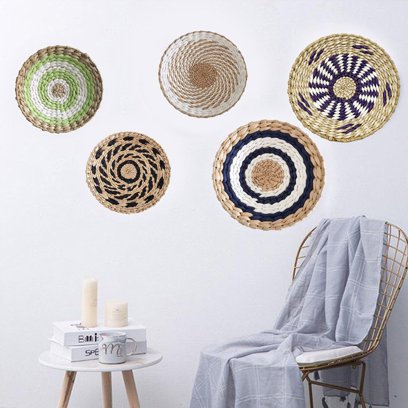 Décoration murale panier tissé - plateaux de bols tissés, paniers suspendus, bol d'intérieur pour décoration murale. Différents produits de cadeaux solo