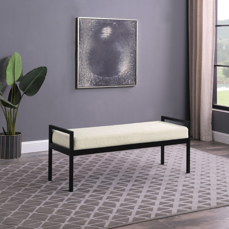 Banc rembourré Loxe, Sherpa crème