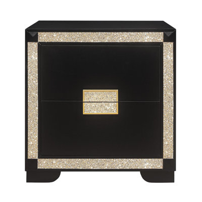 Noir vivant / or table de chevet