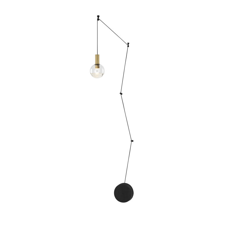 1 - Light Brass/Black LED Unique/Statement Pendant