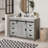  48" Farmhouse Single Bathroom Vanity With Engineered Stone Top, Sliding Barn Door Sink Vanity, Gray