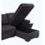 Canapé-lit modulaire réversible en tissu tissé noir l 95 po avec porte-gobelet de rangement et poches-1719183627