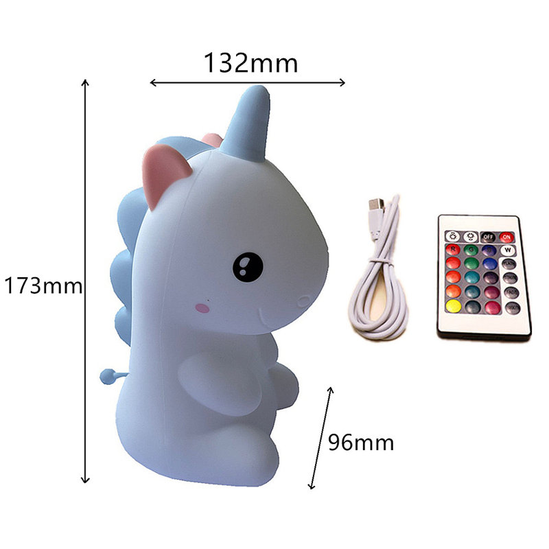 TRIXES Unicorn Night Light – Colour Changing Children’s Bedroom Accessory with Remote Control – 8 Colour Shades, 4 Settings, Dimmable - USB Chargeable, Safe, Soft Silicone Construction – Friendly, Cosy Lamp. 6-10 Hour Battery Life, Last All-Night