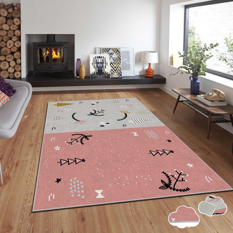 Luxurious Velvet Carpet, 3.3 x 5.9 Feet, 100% Polyester, 740 g/m² | Non-Slip Dot Underside, Laminated Sponge for Comfort | Digital Printing, Easy to Clean, Machine Washable at 86°F | Perfect for Living Room & Bedroom