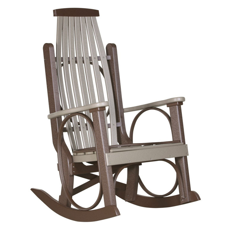 Fauteuil à bascule porche Tarik, Weatherwood/Chestnut Brown 1