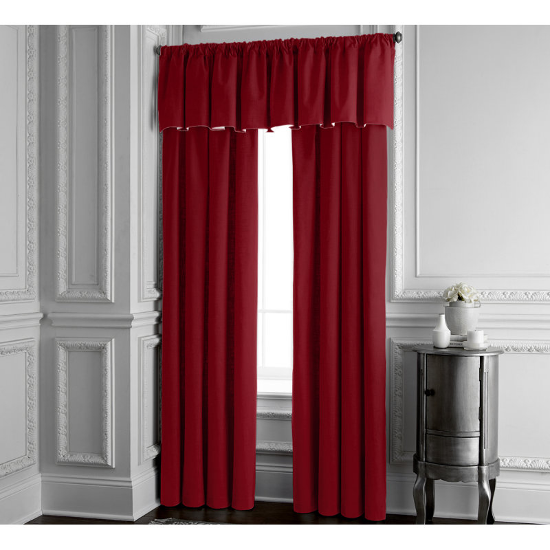 Alia Velvet Solid Color Room Darkening Rod Pocket Single Curtain Panel, 50" W x 84" L, Red