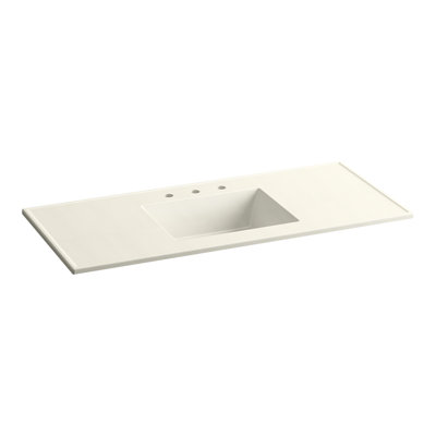 Lavabo de salle de bain rectangulaire encastré en porcelaine vitreuse avec trop-plein Impressions