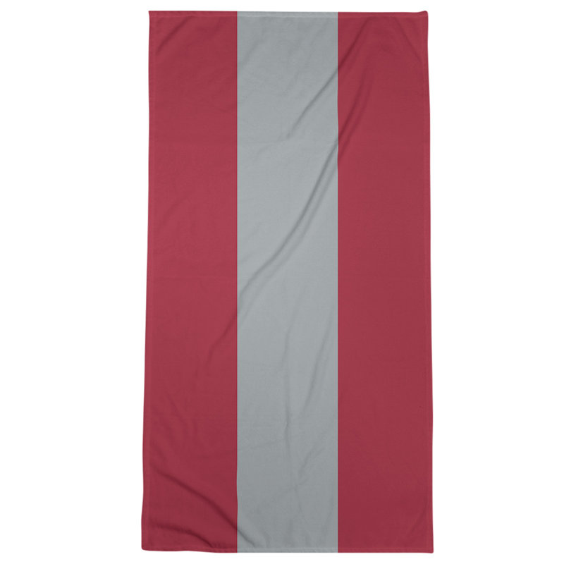 Beach Towel, Gray/Red