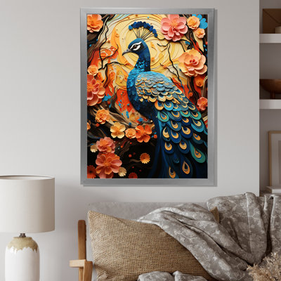 Benedito Peacock Collage, impression sur toile encadrée