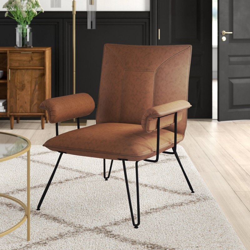 Dormilee Faux Leather Armchair, Camel