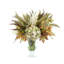 Chute d'automne et arrangement de pampas dans un vase en verre piédestal
