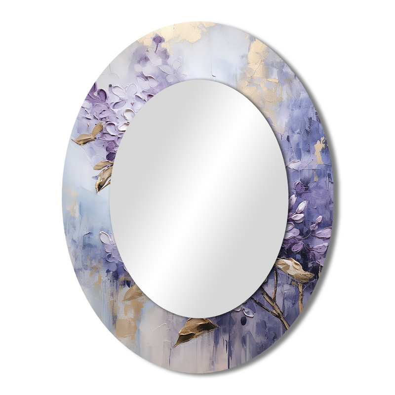 Miroir décoratif mauve et mauve pastel mauve et doré, 43 po x 33 po