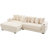 110.75" Modular L Shaped Sofa, Corduroy Fabric Sectional Couch,With A Movable Footstool, Cup Holders,Bring 8 Throw Pillows,Side Pocket,Unfold Into A Bed,Beige-801475382