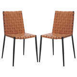 Brett 18'' H Leather Upholstered Metal Armchair