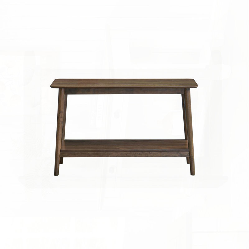 Table de canapé en noyer avec tablette de style contemporain