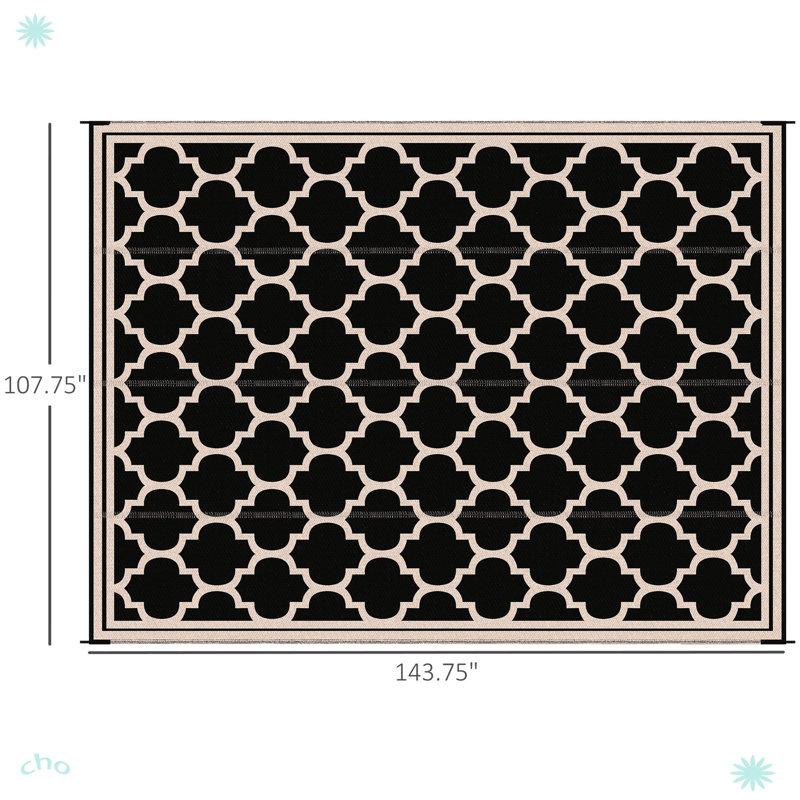 Tapis d'extérieur réversible Outsunny Carpe 9 pi