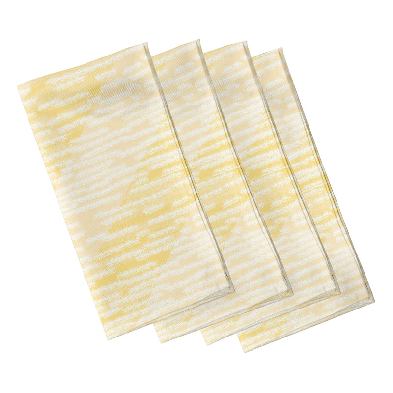 Odelina Polyester Geometric Square Napkin, Yellow