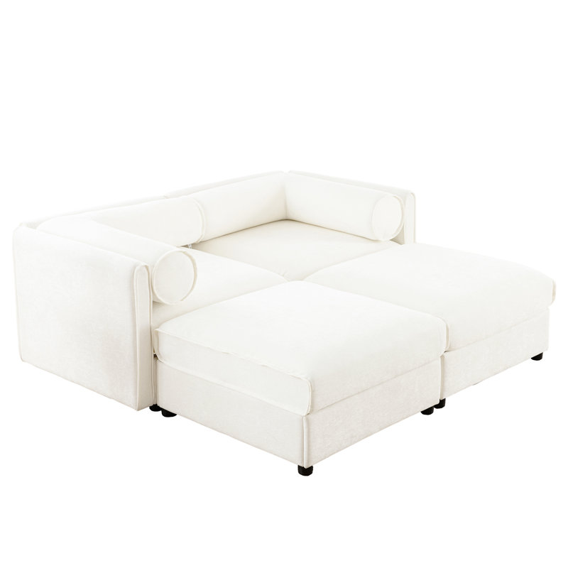 Moderne 2 avec revêtement et rangement en chenille: option confortable et élégante pour créer une atmosphère douillette