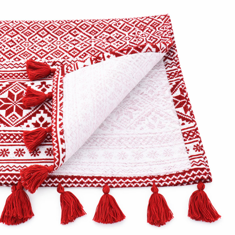 Chemin de table géométrique en coton 100% Jayapura, 16 po x 54 po