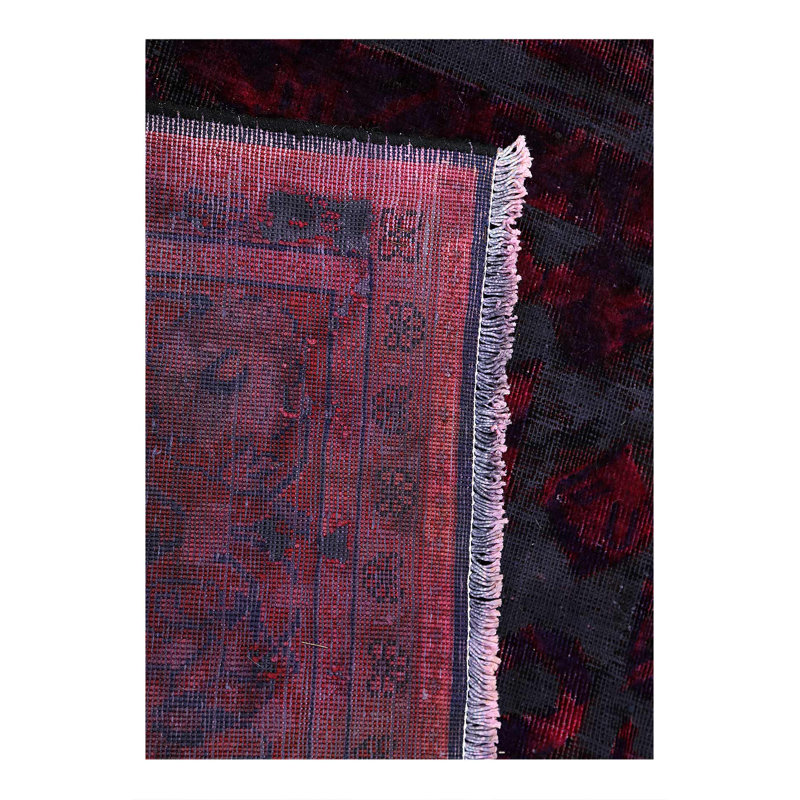 Tapis persan de belle calligraphie noué à la main 7 pi x 10 pi