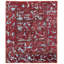 Tapis décoratif en laine de conception unique noué à la main bourgogne/bleu 4 pi 7 po x 5 pi 5 po 1970