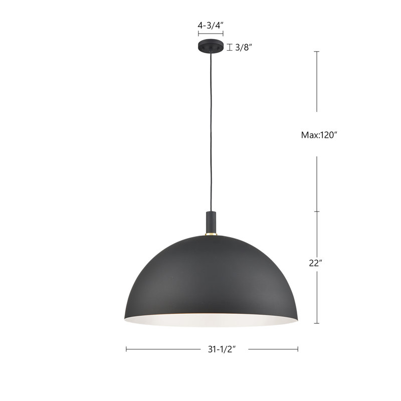 Archibald 1 - Light Pendant, Black, 20" H x 32" W x 32" D