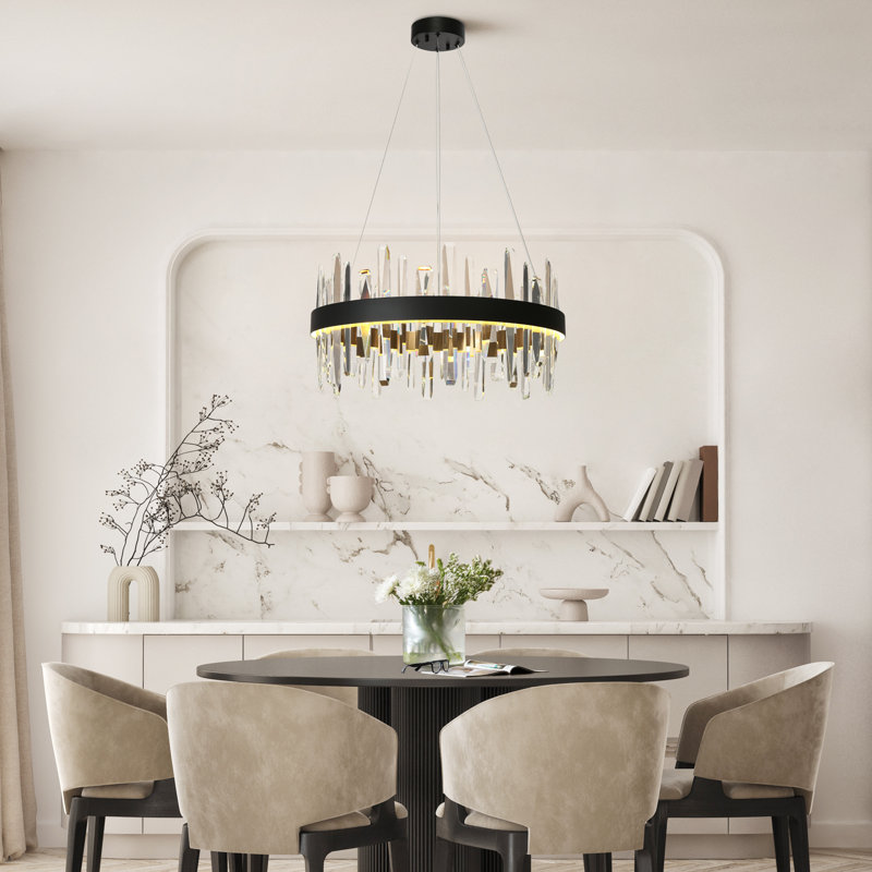 Hildegarde Dimmable Wagon Wheel LED Chandelier