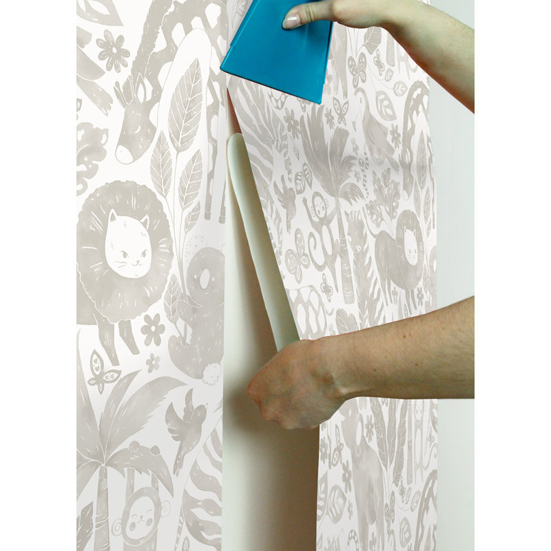 Rouleau de papier peint adhésif L 18 pi x l 20,5 po, Taupe