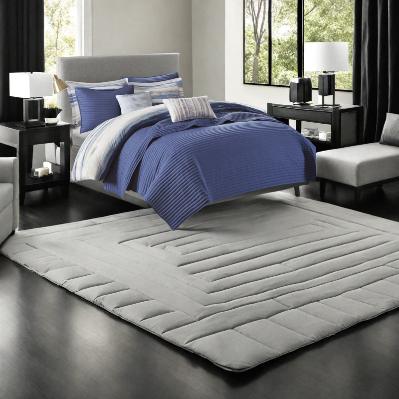 Ensembles de literie bleu serein, édredon en polyester, style contemporain pour la maison