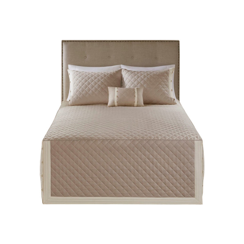 Ensemble de couvre-lit réversible 4 pièces Fumio, Grand couvre-lit / couvre-lit + 3 pièces supplém, Kaki