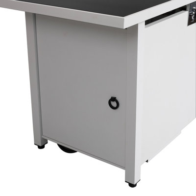 Table de foyer d'extérieur en acier avec couvercle H 25 po x l 42 po