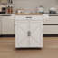 Kitchen Island Rolling Trolley Cart With Adjustable Shelves & Towel Rack & Seasoning Rack Rubber Wood Table Top-White