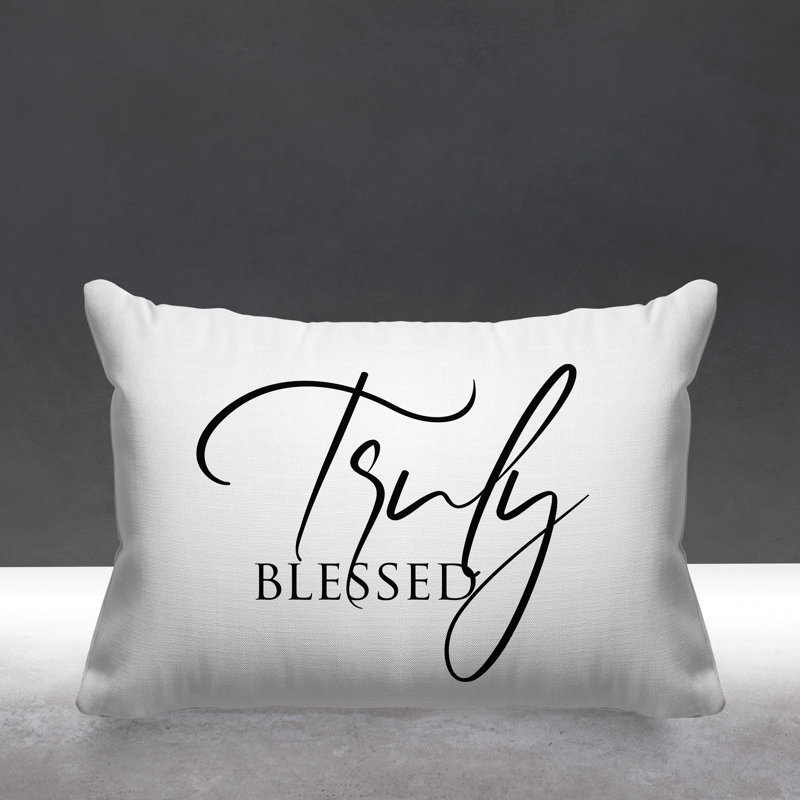 Aspire Truly Blessed Outdoor Rectangular Pillow Cover & Insert, White