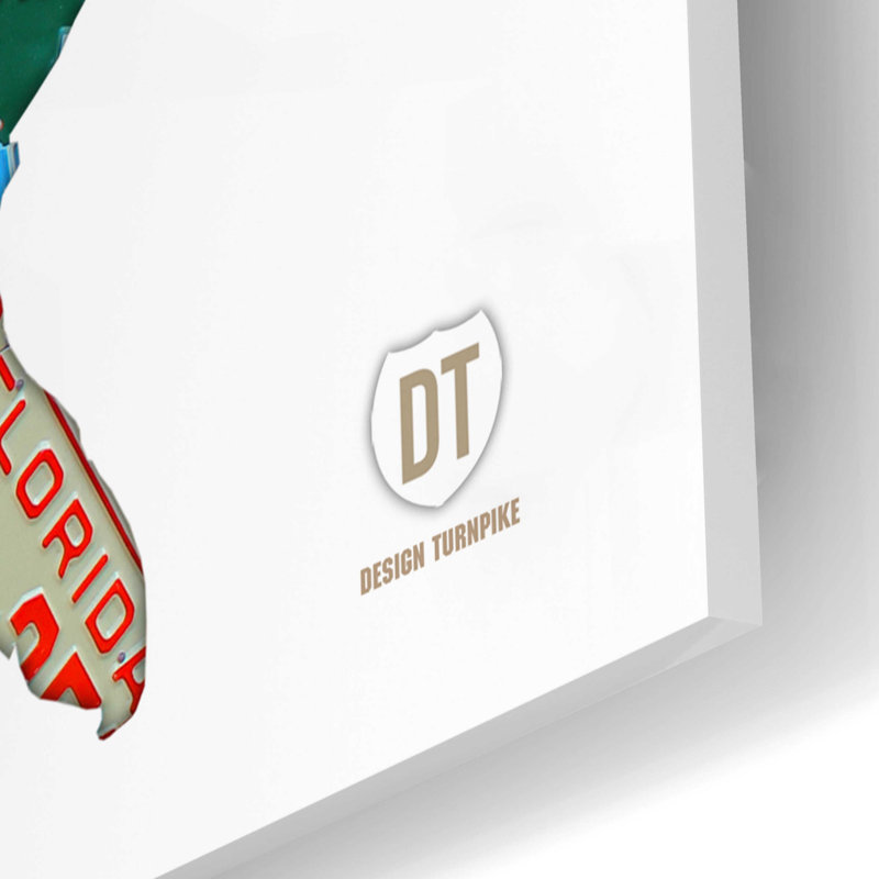Carte de plaque minéralogique USA sur bois sur plastique / acrylique par Design Turnpike Print, H 16 po x l 24 po x P 0,2 po