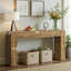 Console 63 po, table d'entrée en bois