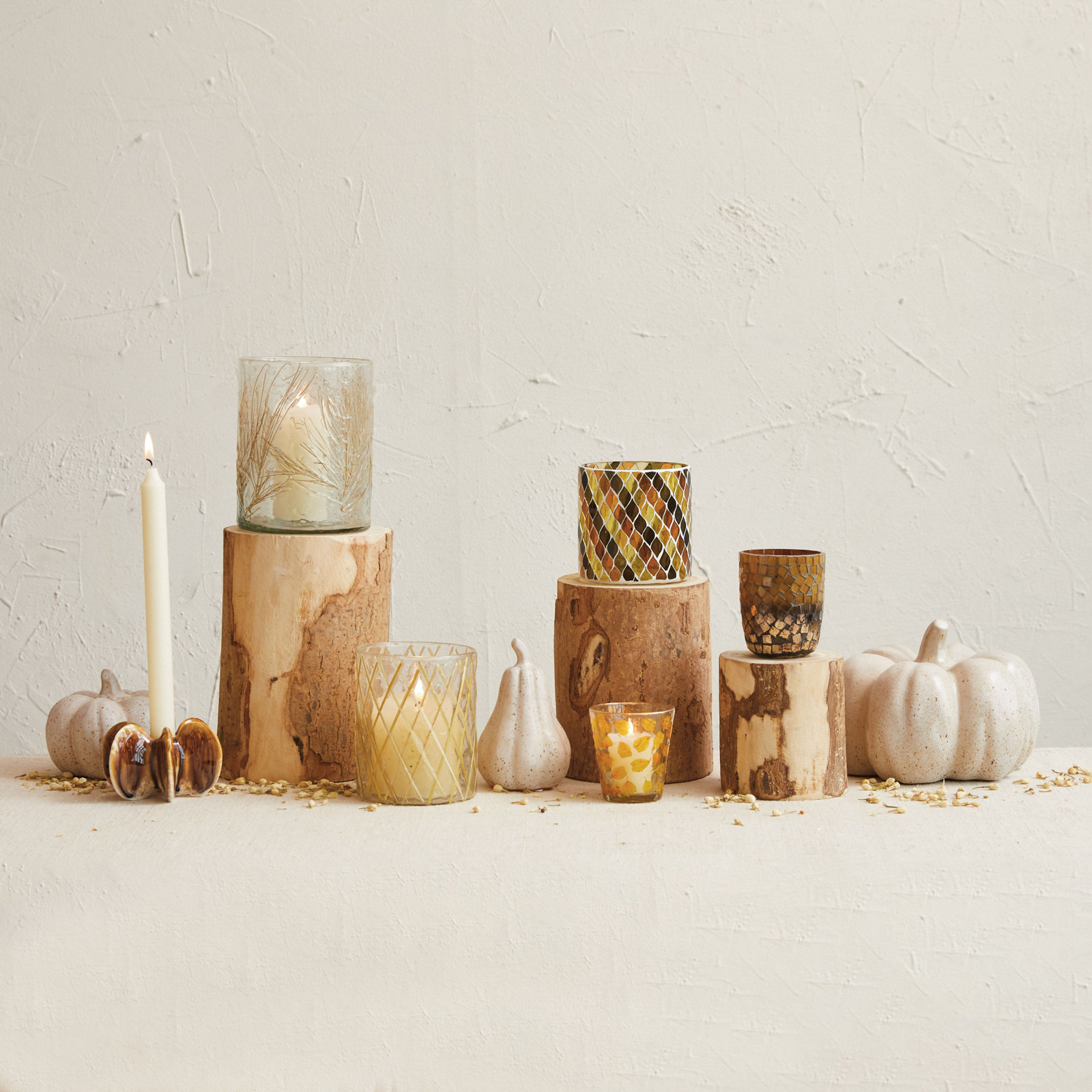 Stoneware Taper Candlestick Holder
