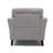 Khiron 37 Inch Armchair, Pocket Coil Springs, 2 Throw Pillows, Gray Linen Fabric