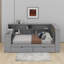 Lit plateforme en bois pleine grandeur avec tablettes de rangement, tiroirs, station de charge, DEL, bureau-124005055